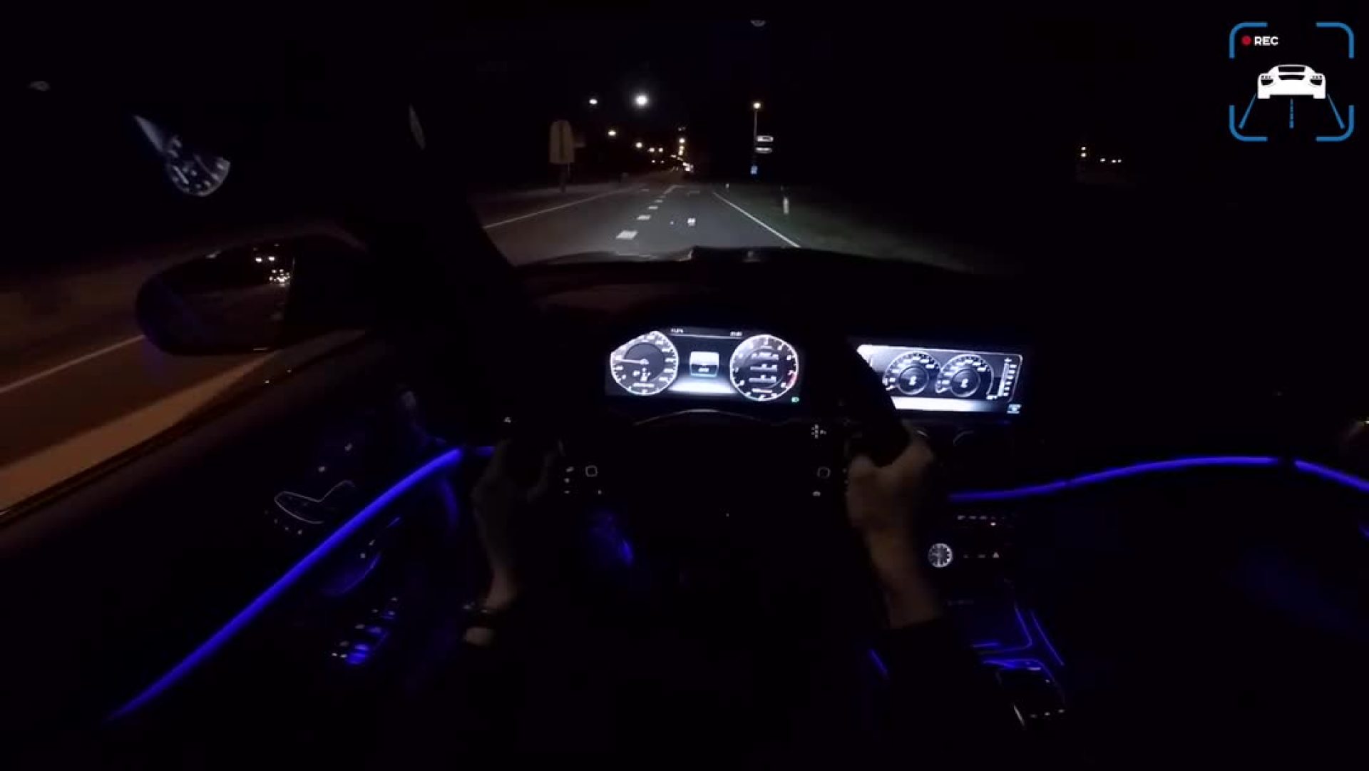 第一视角 美炸的氛围灯 2017 奔驰 amg e63s 夜晚试驾