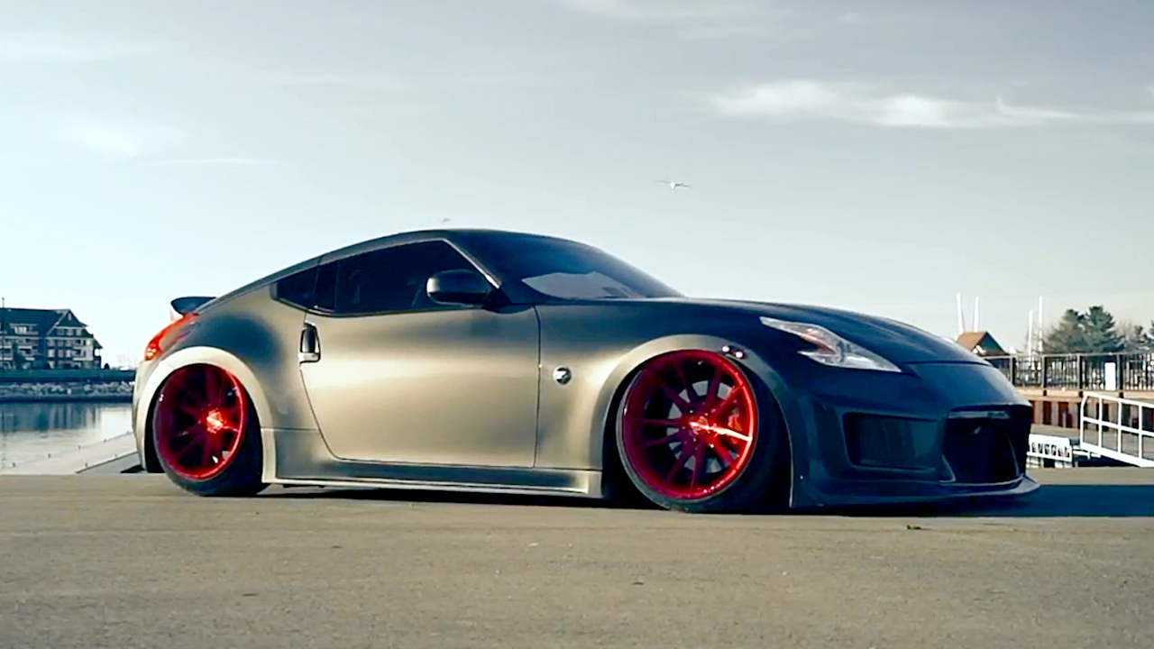 大神改装日产370z红色轮毂惊艳高调