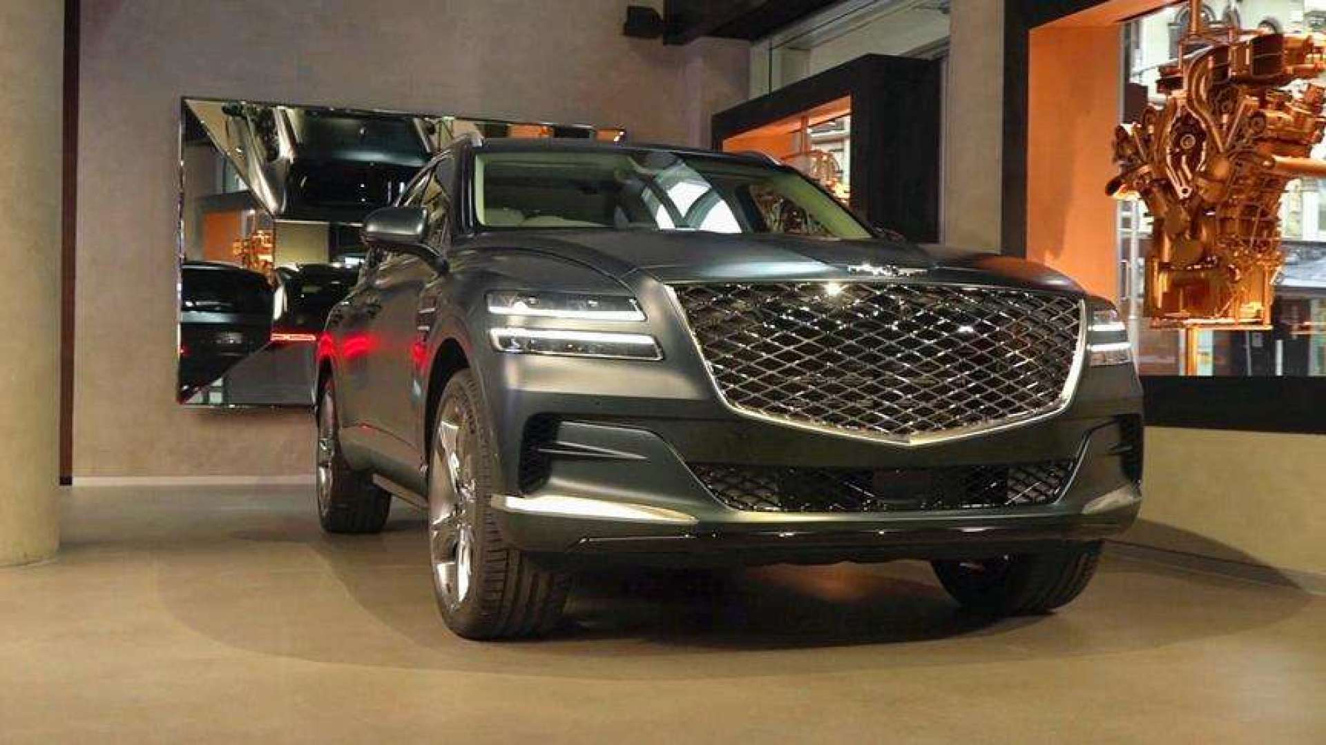 终于见到实车了!2021款现代捷恩斯gv80海外实拍,这颜值真不赖